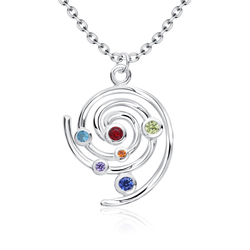 Cute Solar System Shaped Silver Necklace SPE-5238